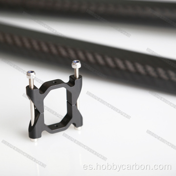 abrazadera de tubo cuadrado de aluminio anodizado negro hobbycarbon